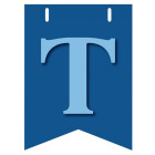 Bandiera LETTERA T in carta CELESTE - per la composizione di Festone personalizzato o composizione di NOME