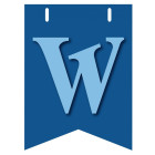 Bandiera LETTERA W in carta CELESTE - per la composizione di Festone personalizzato o composizione di NOME