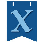 Bandiera LETTERA X in carta CELESTE - per la composizione di Festone personalizzato o composizione di NOME