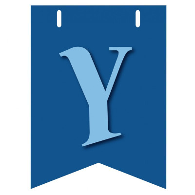 Bandiera LETTERA Y in carta CELESTE - per la composizione di Festone personalizzato o composizione di NOME