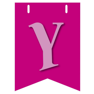 Bandiera LETTERA Y in carta ROSA - per la composizione di Festone personalizzato o composizione di NOME