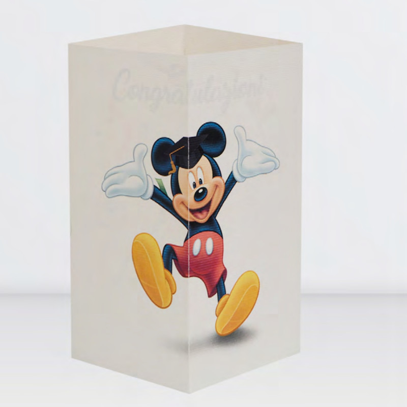 Biglietto augurale MICKEY LAUREA - W-LAMP regalo che si trasforma in lampada