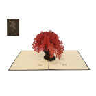 Biglietto augurale ORIGAMO con BONSAI - compleanno generico - POP UP - realizzato a mano