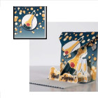 Biglietto augurale ORIGAMO Spumante  Tanti Auguri - Abbracci POP UP