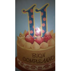 BIGLIETTO COMPLEANNO 11 ANNI TORTA