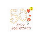 Biglietto d'auguri 50 Anniversario - Effetto telato - completo di busta