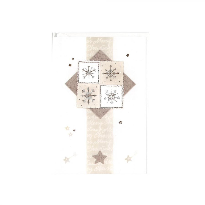 Biglietto d'auguri NATALIZIO - Crema e Oro - Natale capodanno augurale