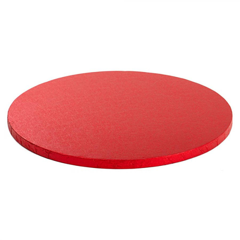 CAKE BOARD TONDO Ø 40 x H 1,2cm - Vassoio ROSSO -  Piatto SottoTorta rigido