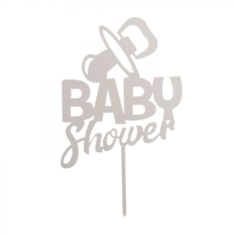 Cake Topper BABY Shower in plastica - decorazione torte dolci - 15cm