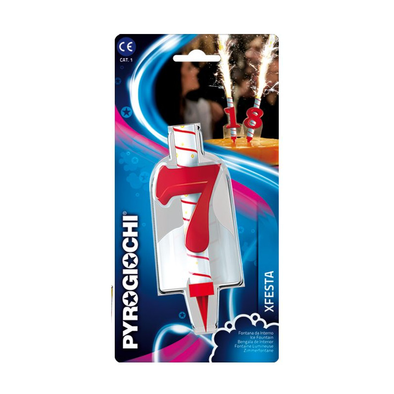 Candela Fiaccola Fontana per Torta numero 7