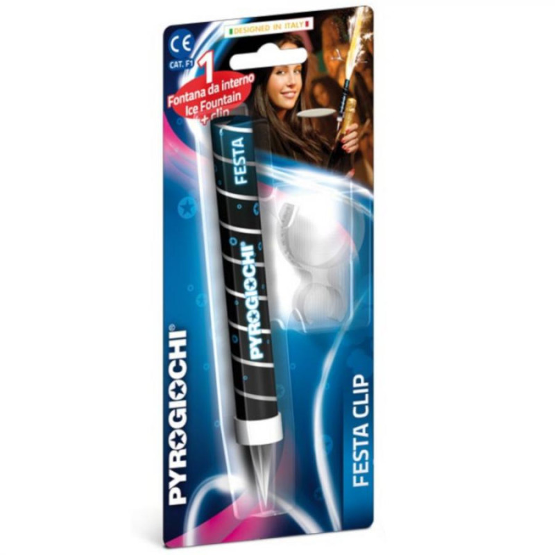 Candela Luminosa Fontana Fiaccola con CLIP gancio per Bottiglia Spumante