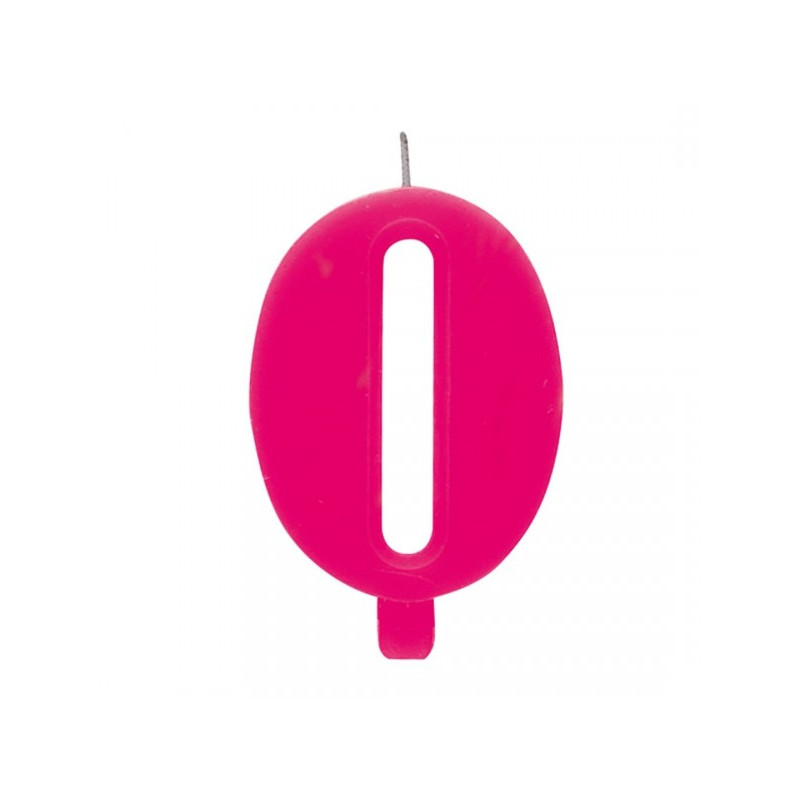 CANDELA numero 0 FUCSIA per torta - candelina SCINTILLANTE numerale per dolci