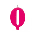 CANDELA numero 0 FUCSIA per torta - candelina SCINTILLANTE numerale per dolci