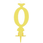 CANDELA numero 0 GIALLO Chiaro per torta - candelina in cera numerale per dolci