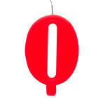 CANDELA numero 0 ROSSO per torta - candelina SCINTILLANTE numerale per dolci