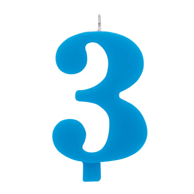 CANDELA numero 3 TURCHESE per torta - candelina SCINTILLANTE numerale per dolci