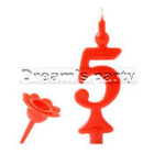 CANDELA NUMERO 5 ROSSO H13 CM