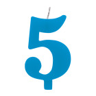 CANDELA numero 5 TURCHESE per torta - candelina SCINTILLANTE numerale per dolci