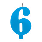 CANDELA numero 6 TURCHESE per torta - candelina SCINTILLANTE numerale per dolci