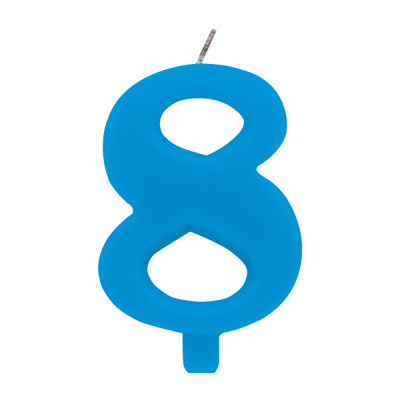 CANDELA numero 8 TURCHESE per torta - candelina SCINTILLANTE numerale per dolci