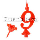 CANDELA NUMERO 9 ROSSO H13 CM