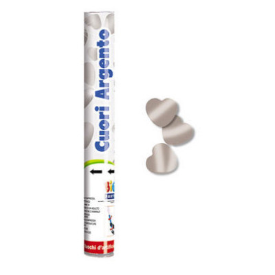 Cannone Tubo Sparacoriandoli CUORI ARGENTO LUCIDI