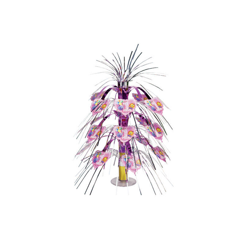 CENTROTAVOLA CASCATA 1° COMPLEANNO ROSA