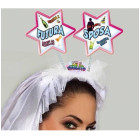 Cerchietto Frontino Velo per SPOSA gaget scherzo addio al nubilato