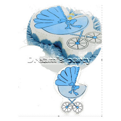 CIALDA SAGOMATA CARROZZINA CELESTE