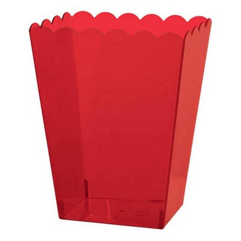 Ciotola COPPA POP CORN in plastica ROSSO - Alzata per caramelle marshmallow dolci