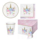 Coordinato feste tavola Baby UNICORNO piatti bicchieri tovaglioli tovaglia