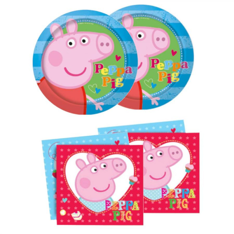 Coordinato tavola Peppa Pig e George - feste party bambini piatti bicchieri tovaglioli