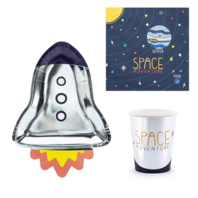 Coordinato tavola SPAZIO Astronave feste bambini piatti bicchieri tovaglioli