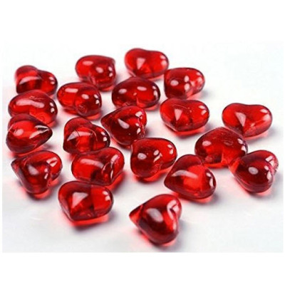 Cristalli a forma di cuore Rosso, confetti o pietre decorative