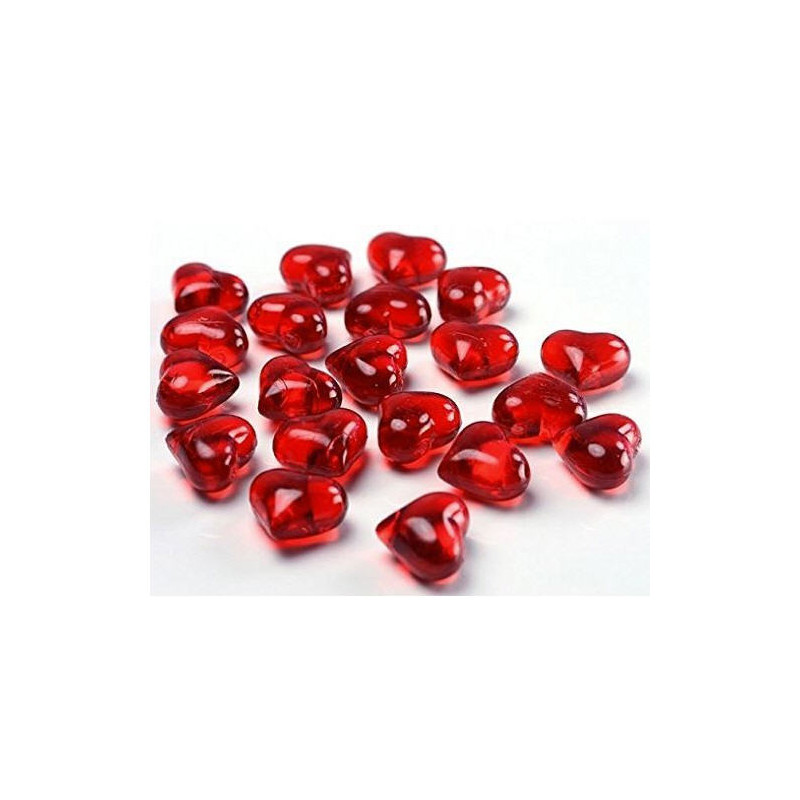 Cristalli a forma di cuore Rosso, confetti o pietre decorative