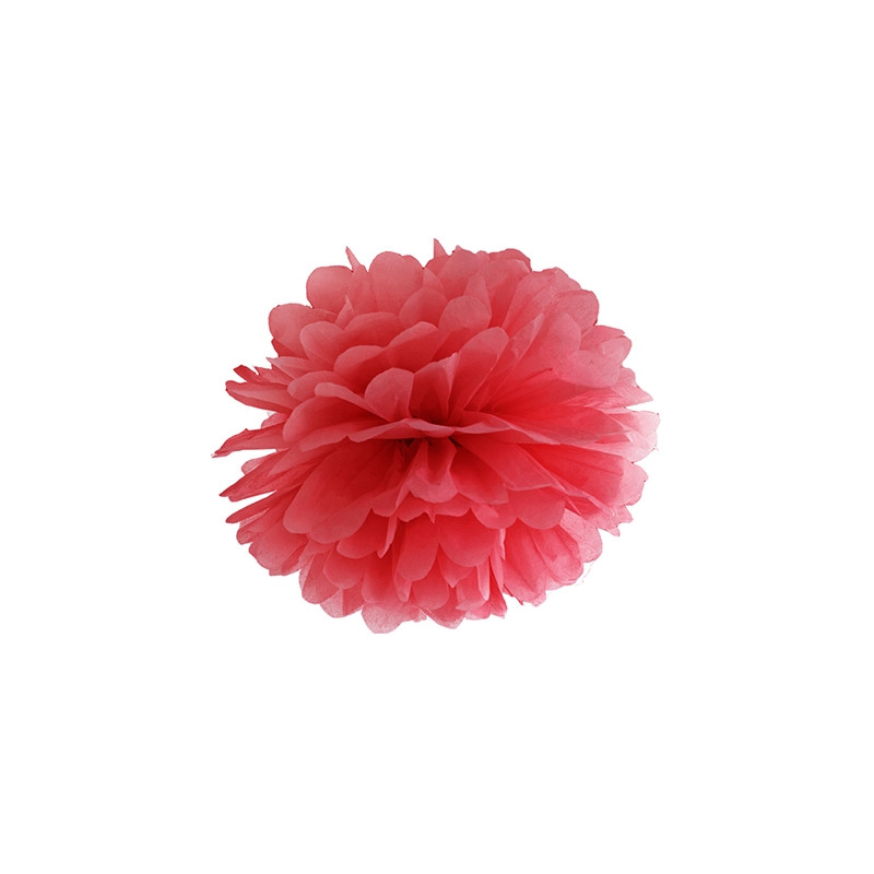 Decorazione in carta POMPOM per feste, party ecc. - ROSSO Ø35cm