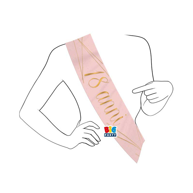 Fascia PREMIAZIONE 18 ANNI Rosa Oro - per la festa di compleanno del maggiorenne