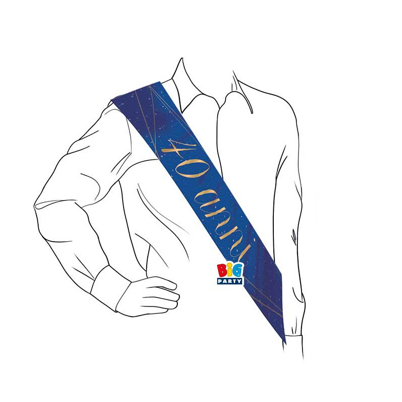 Fascia PREMIAZIONE 40 ANNI Blu Oro - per la festa di compleanno del quarantenne