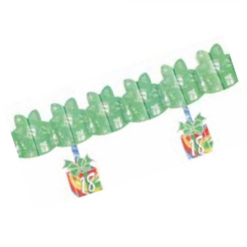 Festone 18 anni Ghirlanda fisarmonica in carta con 6 icone pendenti 33x300cm