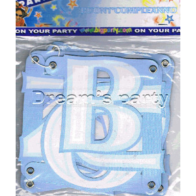 FESTONE BUON 1° COMPLEANNO CELESTE 1,75MT