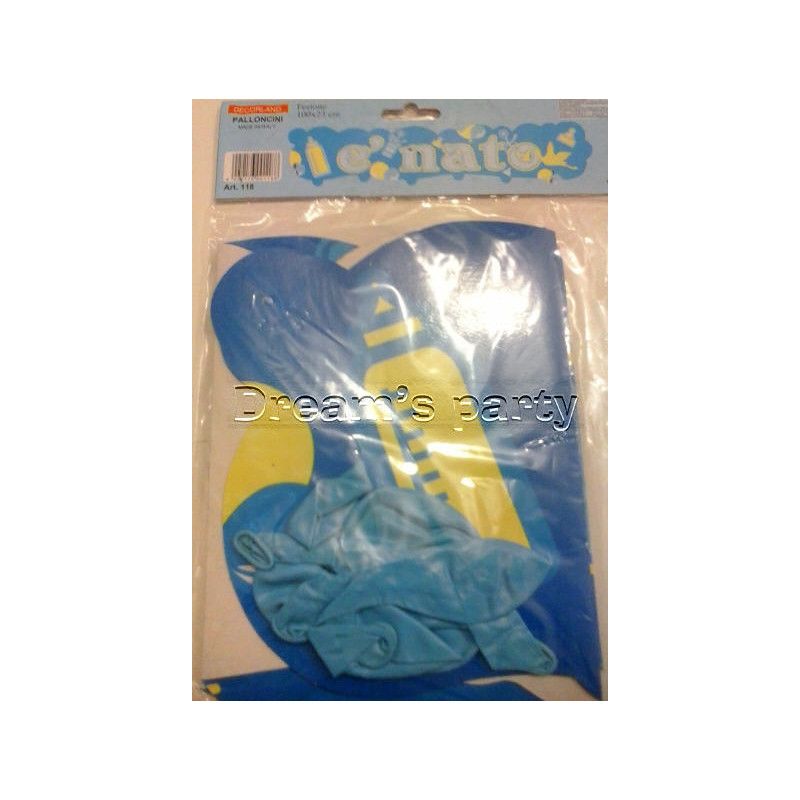 FESTONE E' NATO 100X23CM CON PALLONCINI