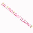FESTONE ghirlanda Il Mio Battesimo ROSA in carta bimba bambina - 400x22cm