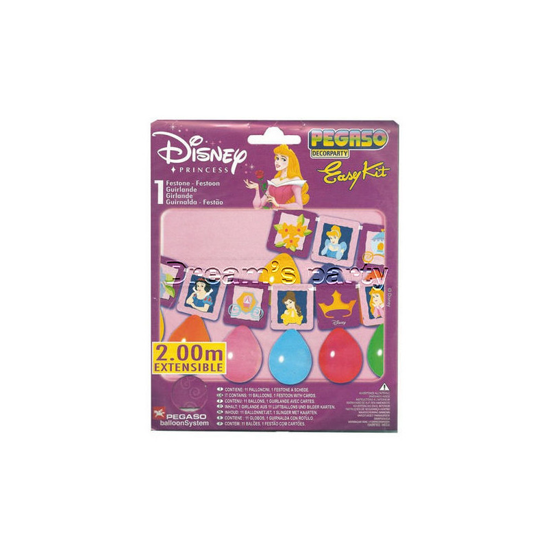 FESTONE PRINCIPESSE CON 11 PALLONI 2 MT ESTENSIBILE
