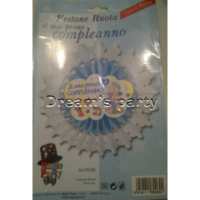 FESTONE RUOTA IL MIO 1° COMPLEANNO D. 45 CM