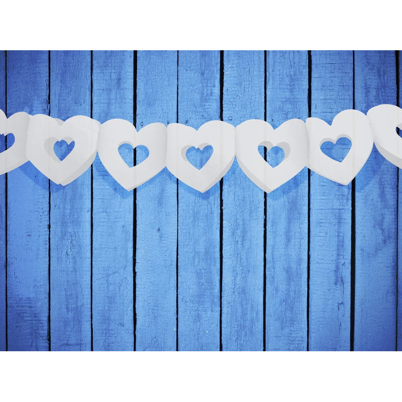 Ghirlanda Festone CUORI BIANCHI - 3mt