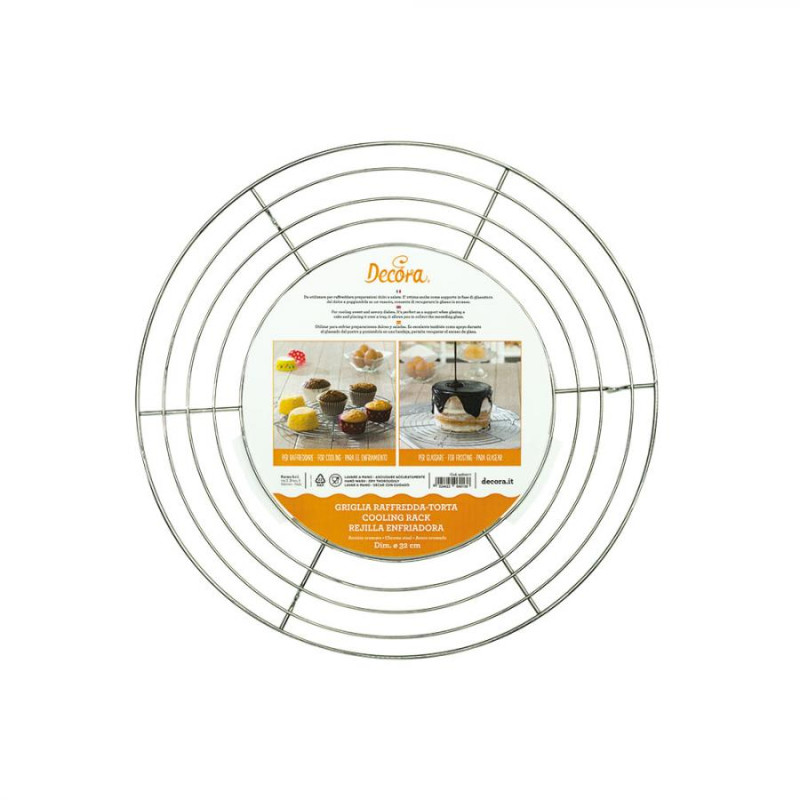 Griglia raffreddatorta tonda - Ø32 cm - In acciaio cromato per dolci e salate