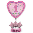 Kit CENTROTAVOLA Palloncini 1° compleanno Rosa bambina - Fai da Te - bimba