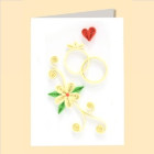 Mini Biglietto augurale ORIGAMO FEDI NUZIALI - QUILLING a Rilievo