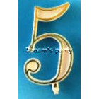 NUMERIN0 5 PLASTICA FILO ORO H. 4,5 CM