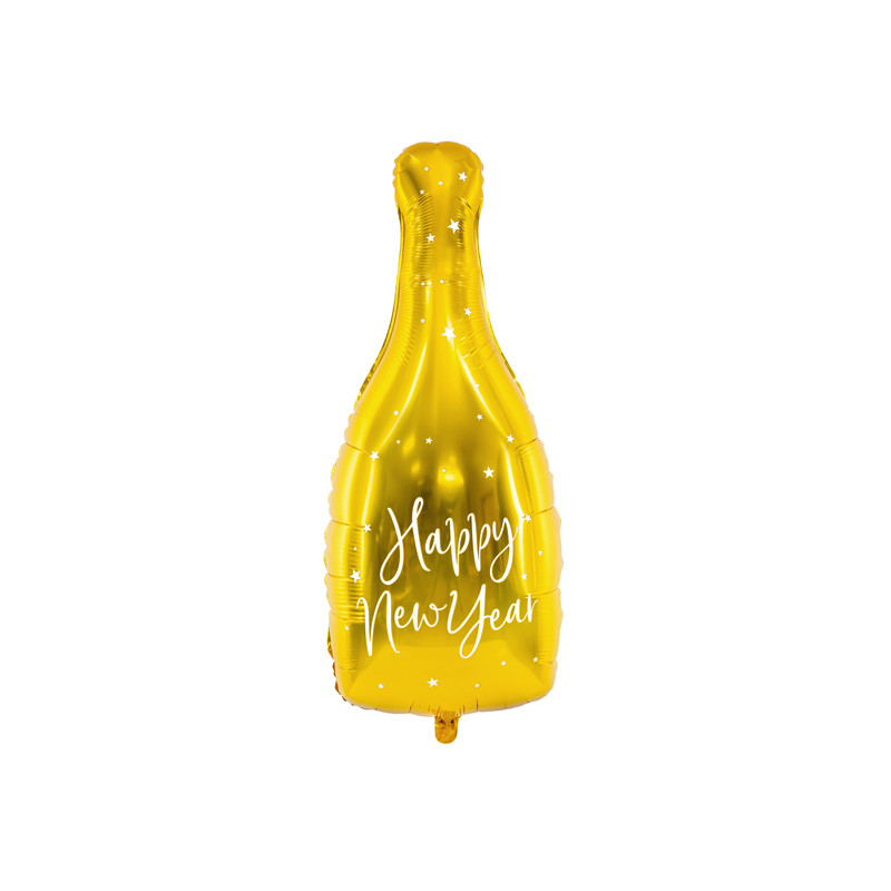 PALLONCINO Bottiglia Spumante CAPODANNO Happy New Year - per aria o elio 32x82cm